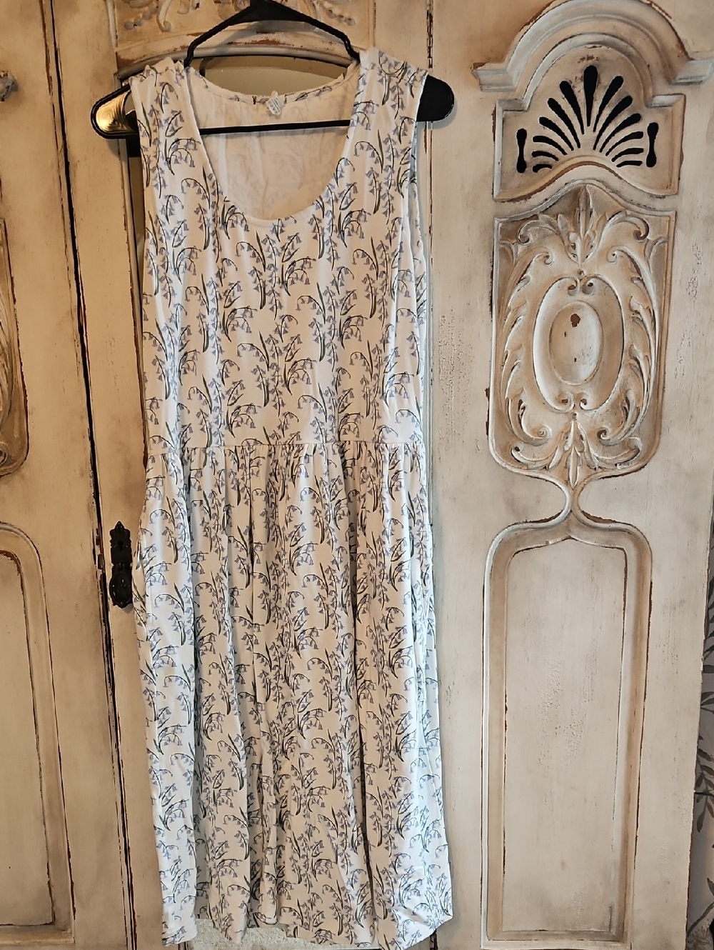 Kate Quinn Women’s Dress Large Blue Floral Organic Cotton